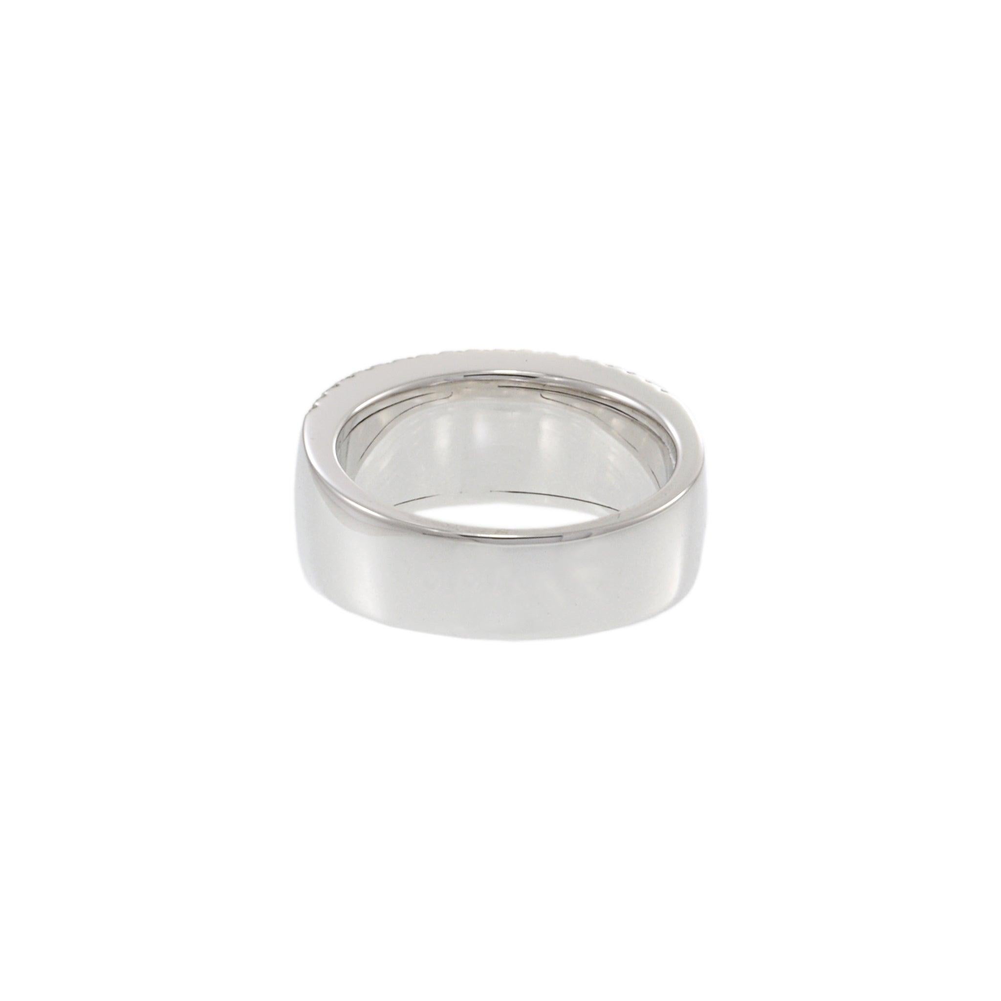 14KT White Gold Ring with Alternating Round Cut Diamonds and Rubies For Sale 3