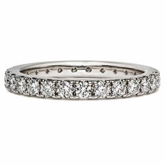 14kt White Gold Round Brilliant Diamond Eternity Ring, Approx .88cttw
