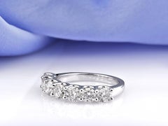 14KT White Gold Round Brilliant Diamond Half Eternity Ring
