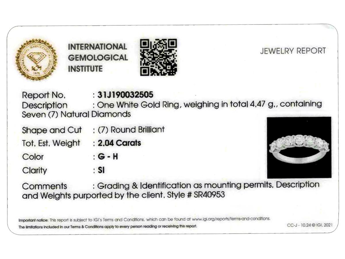 14KT Weißgold Runder Brillant Diamant Halbe Ewigkeit Ring im Angebot 3