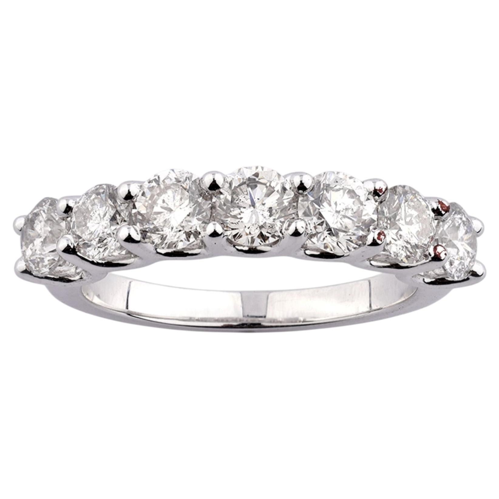 14KT Weißgold Runder Brillant Diamant Halbe Ewigkeit Ring