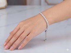 14KT White Gold Round Diamond 2.0 Cts Adjustable Bolo Tennis Bracelet