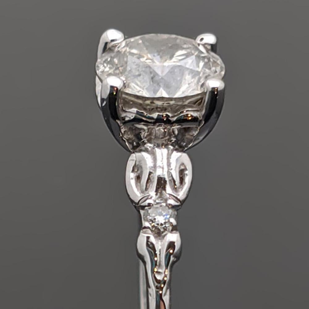 14 Karat White Gold Salt and Pepper Diamond 1.04 Carat Ring In New Condition In Los Angeles, CA