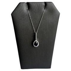 14kt White Gold Sapphire and Diamond Necklace - 0.56ctw Sapphire, New