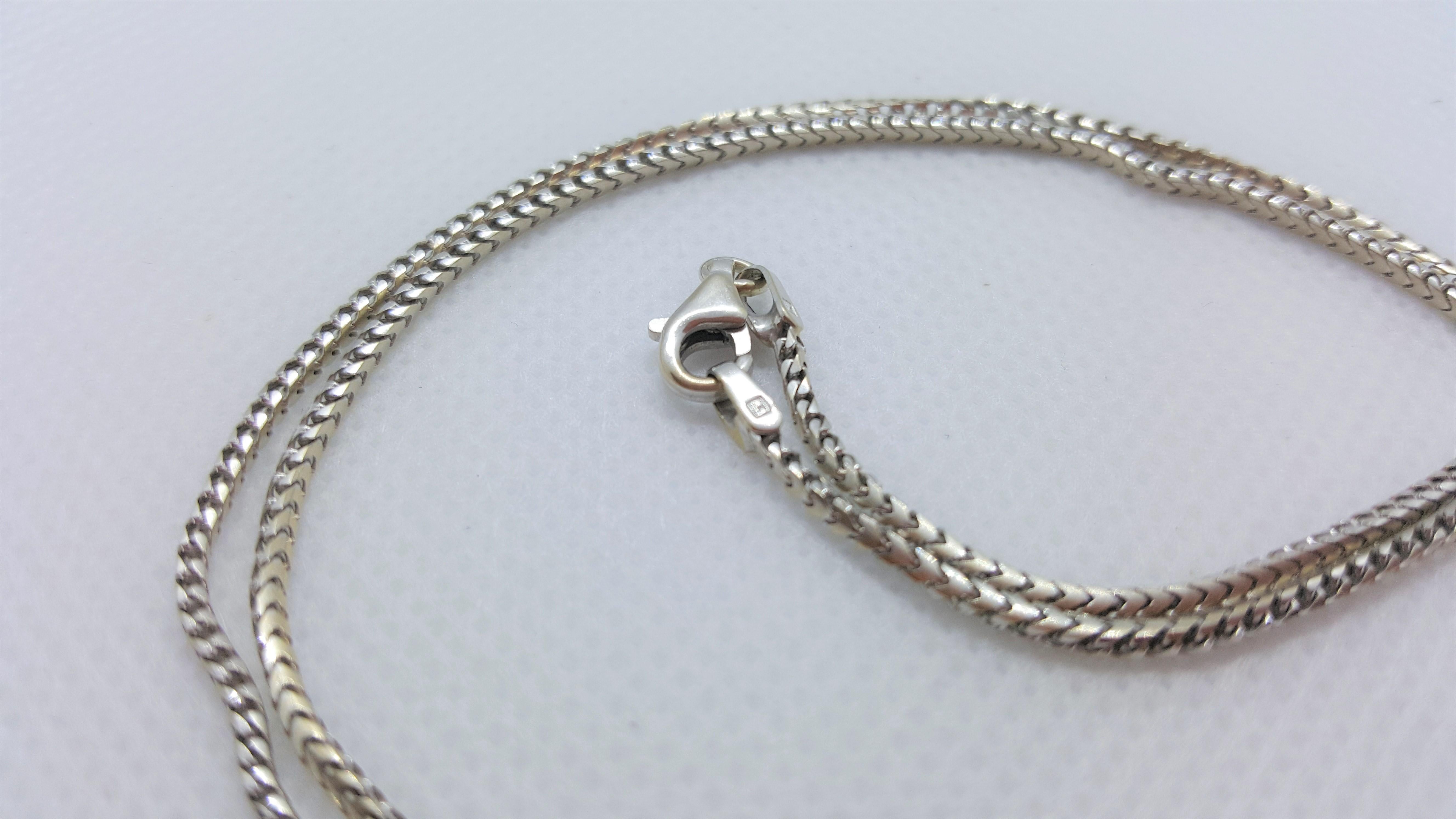 Modern 14kt White Gold Sapphire & Diamond Cross Pendant, w/ Chain, .25cttw  Italian For Sale