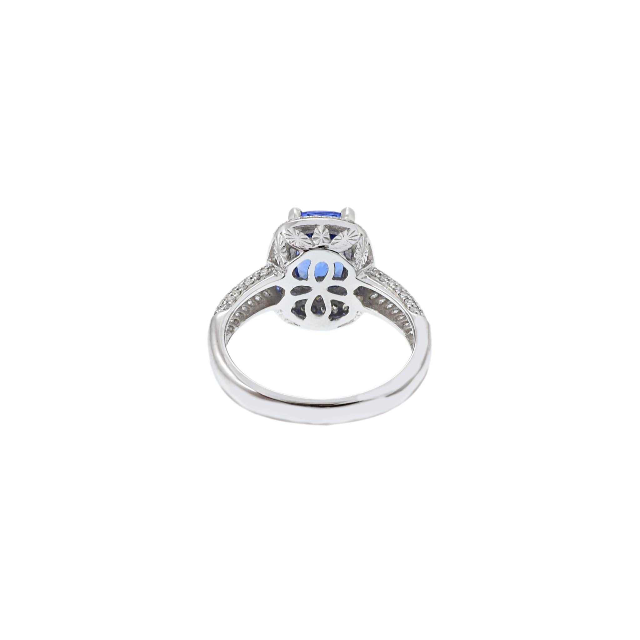 14KT White Gold Tanzanite And Diamond Ring For Sale 1