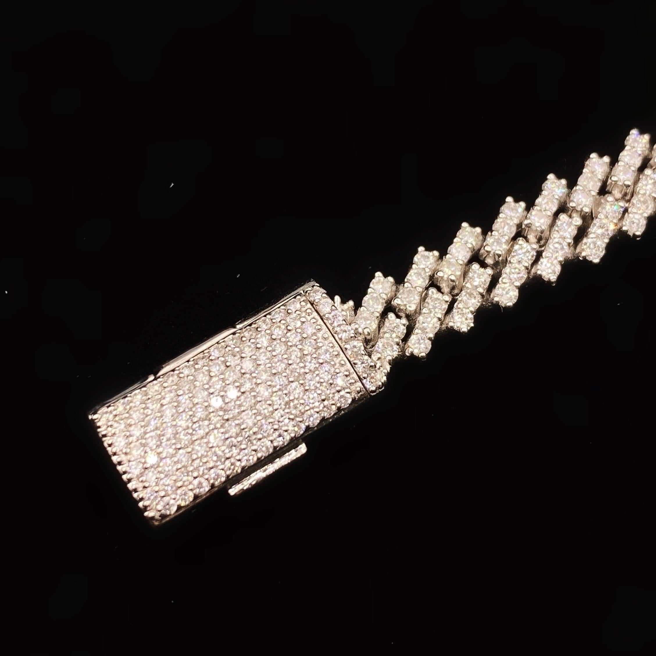 thin cuban link chain with diamonds