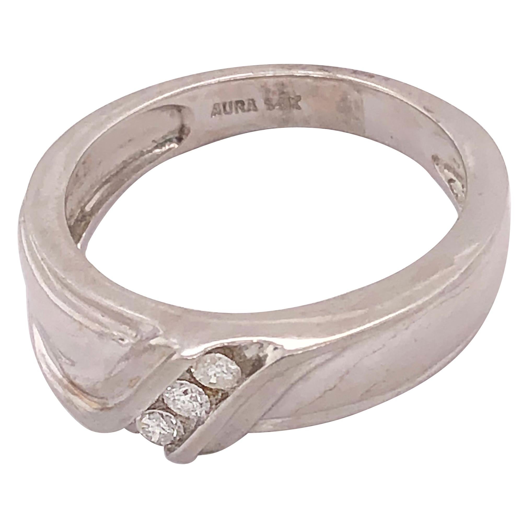 14Kt White Gold Three Diamond Ring .25 Total Diamond Weight