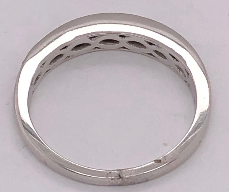14 Karat White Gold Wedding Band Anniversary Ring with Diamonds 0.45 ...