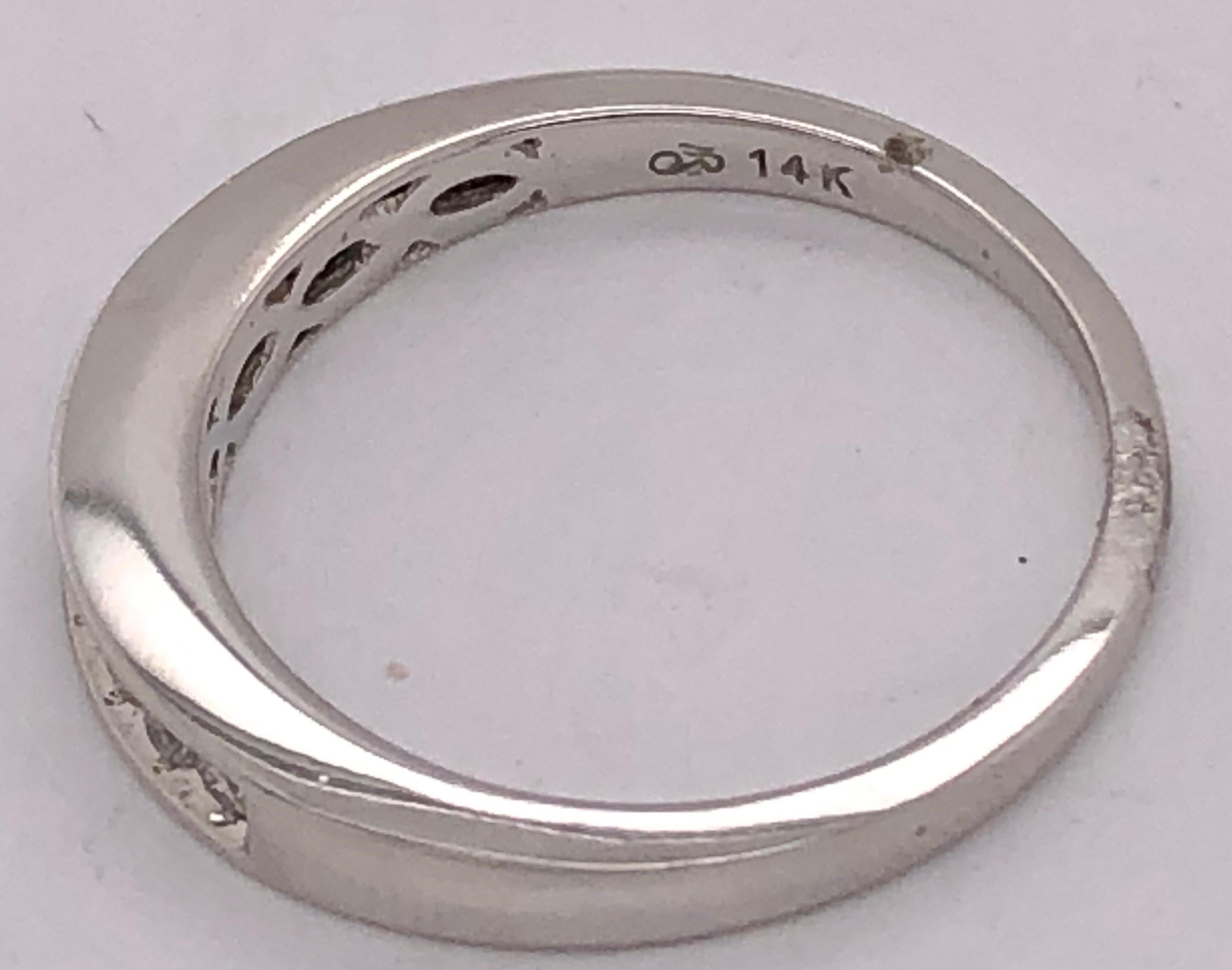 14 Karat White Gold Wedding Band Anniversary Ring with Diamonds 0.45 TDW For Sale 4