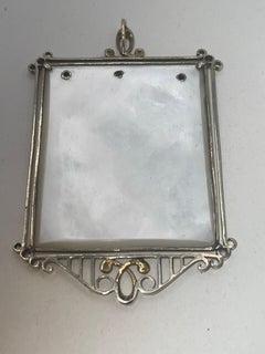 14kt white & yellow gold mine cut diamonds shell cameo of woman with halo