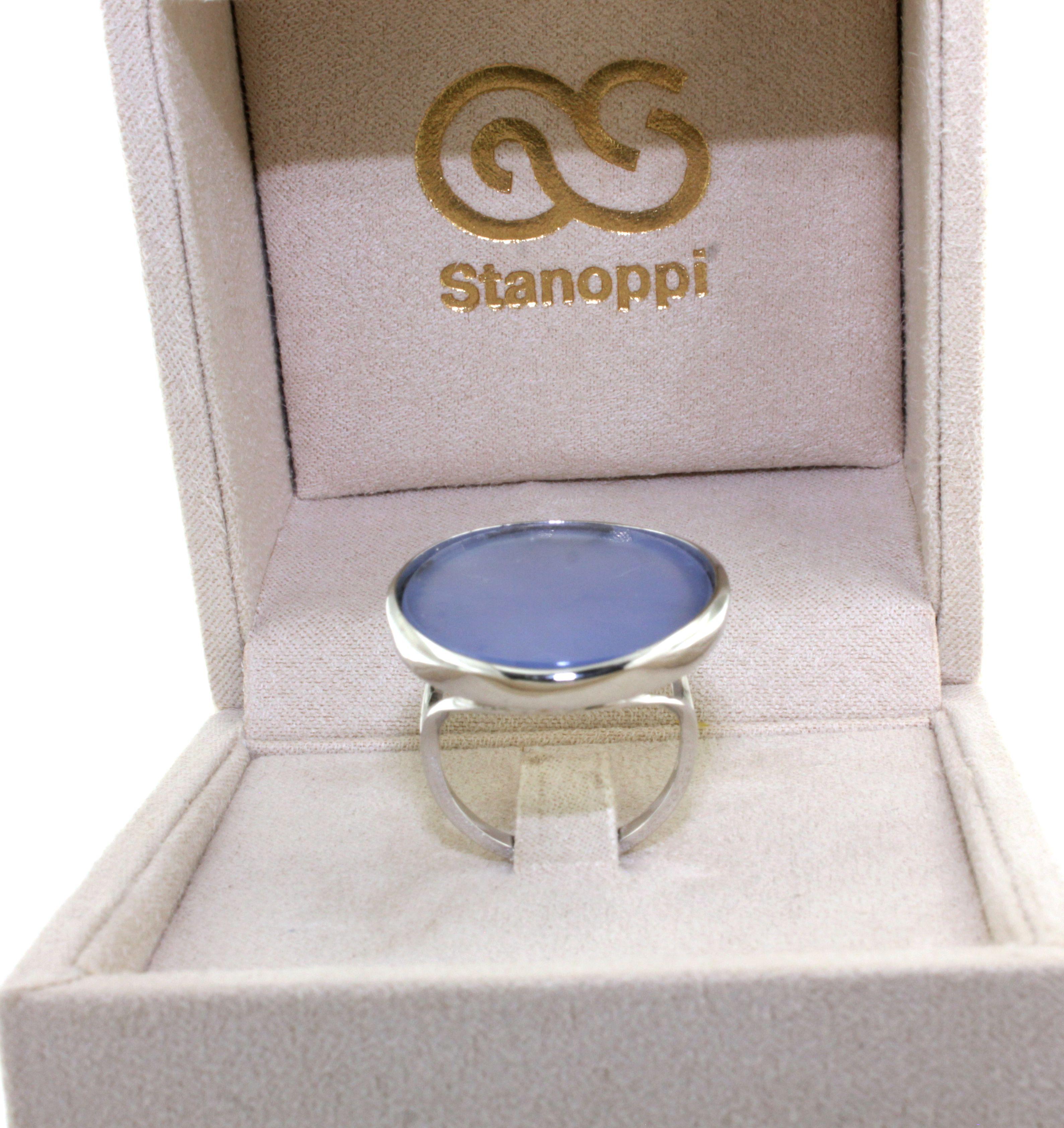 14Kt Withe Gold Natural Double Stone BlueTopaz  Fashion Cocktail  Modern Ring For Sale 4