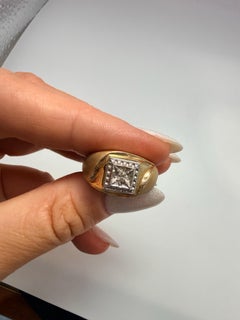 14KT yellow diamond ring mens diamond ring year unknown