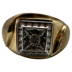 14KT yellow diamond ring mens diamond ring year unknown