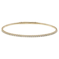 14KT Yellow Gold 1.00ct Diamond Flex Bangle