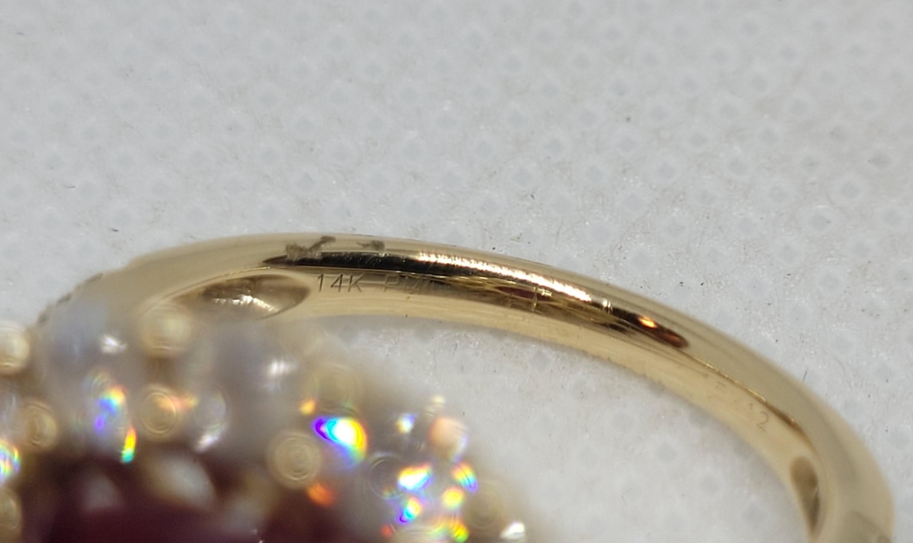 14kt Yellow Gold 10.90ct Ruby1.67cttw Diamond Ring, Certified Appraisal, 8.2 Gr In Good Condition For Sale In San Diego, CA