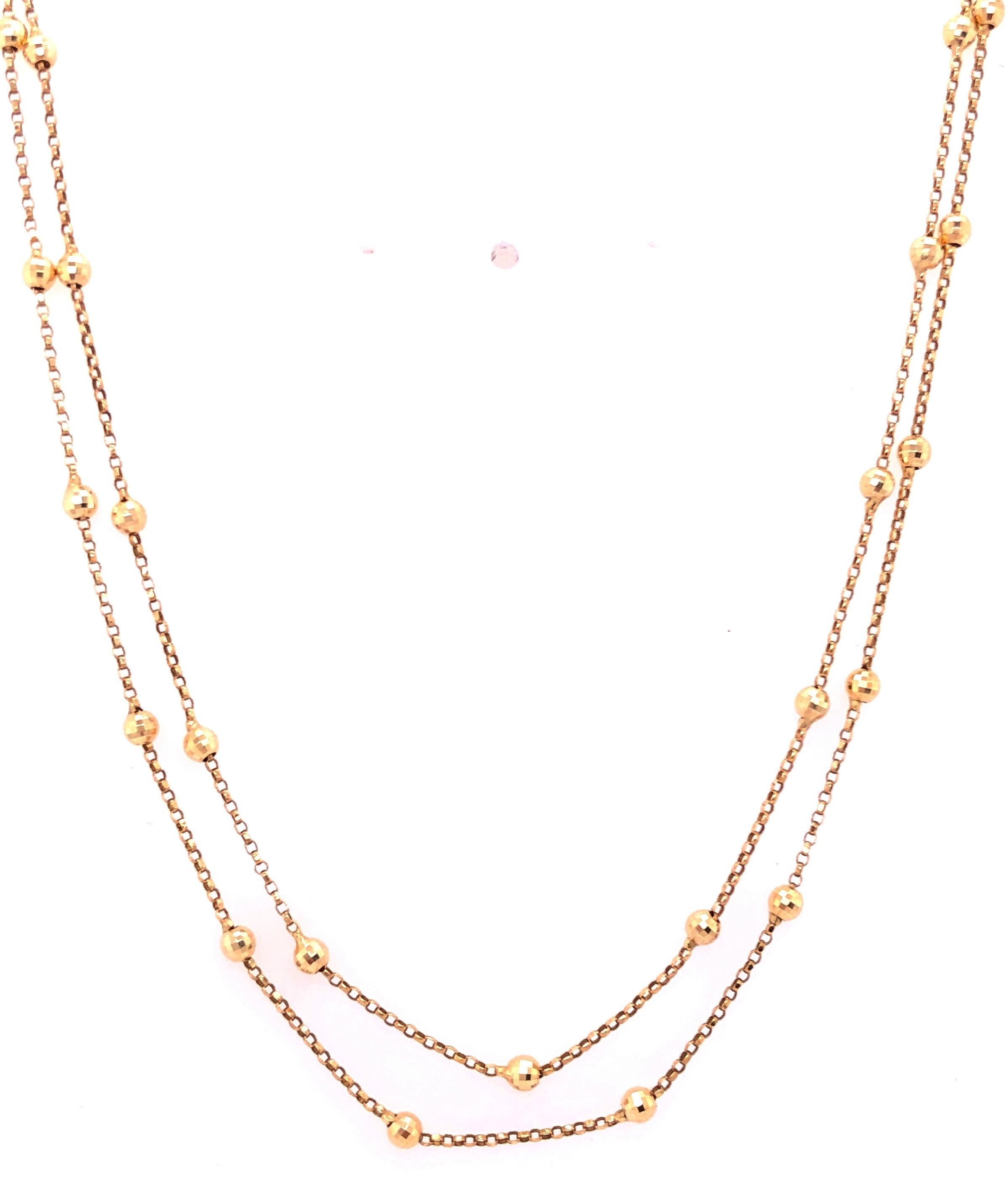14 Karat Yellow Gold Beaded Fancy Link In Good Condition For Sale In Stamford, CT