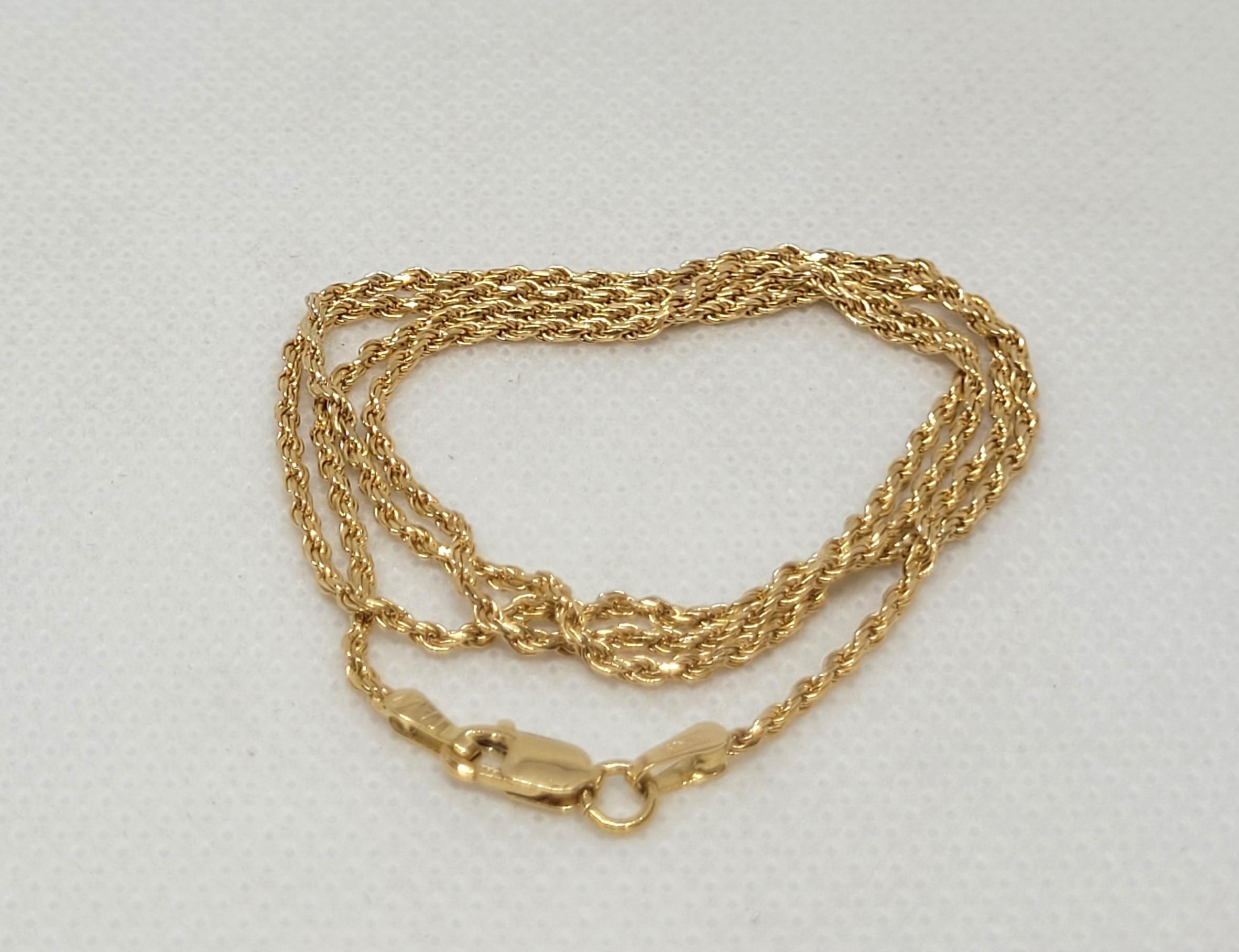 Moderne Chaîne en or jaune 14 carats de 18 pouces avec motif Milros de 1,3 mm de large 4 g  Fermoir en forme de homard en vente