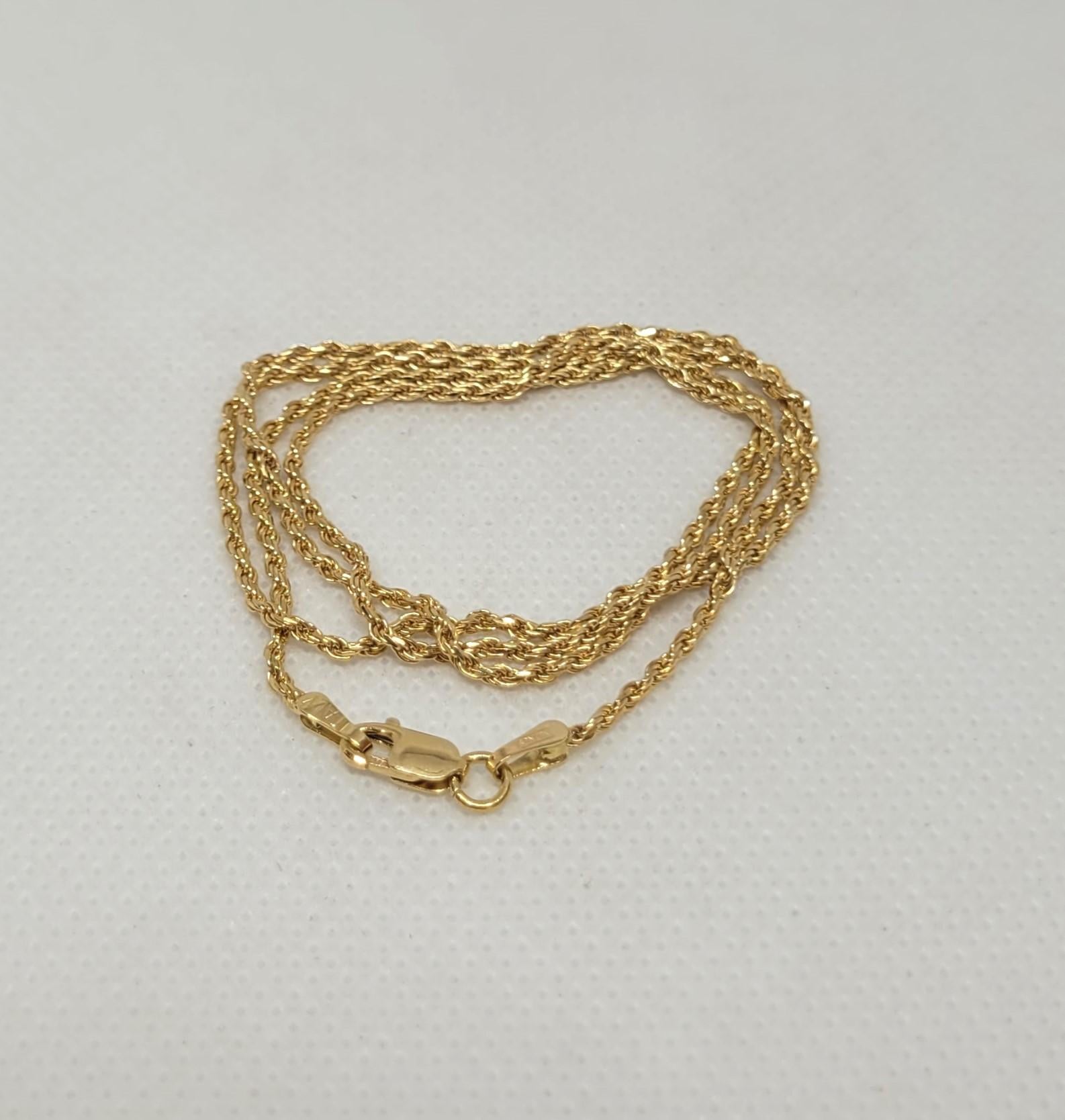 Chaîne en or jaune 14 carats de 18 pouces avec motif Milros de 1,3 mm de large 4 g  Fermoir en forme de homard Unisexe en vente