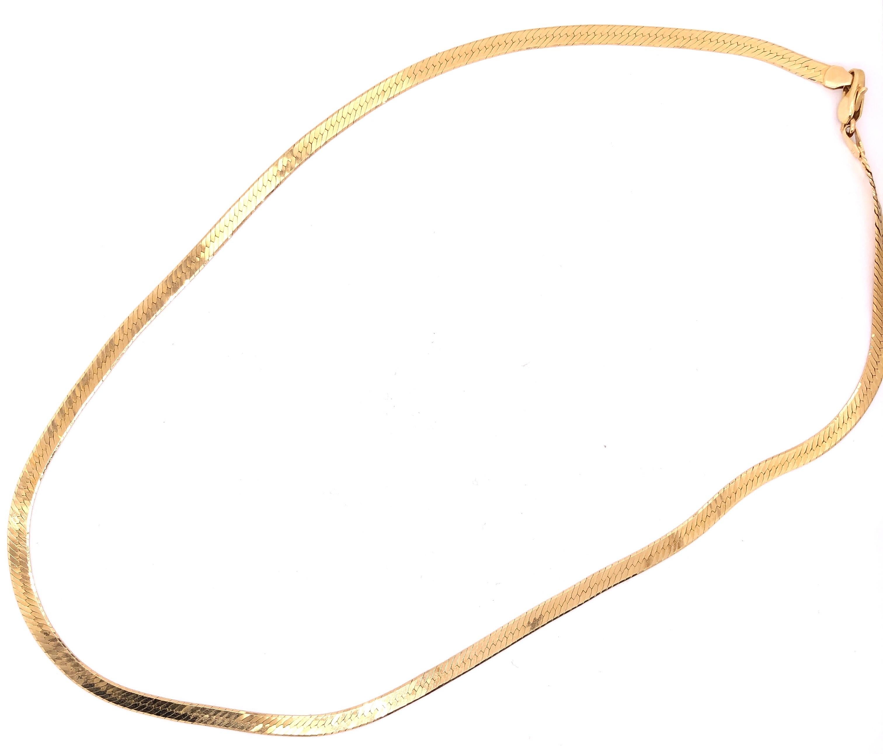 Women's or Men's 14 Karat Yellow Gold Snake Necklace For Sale