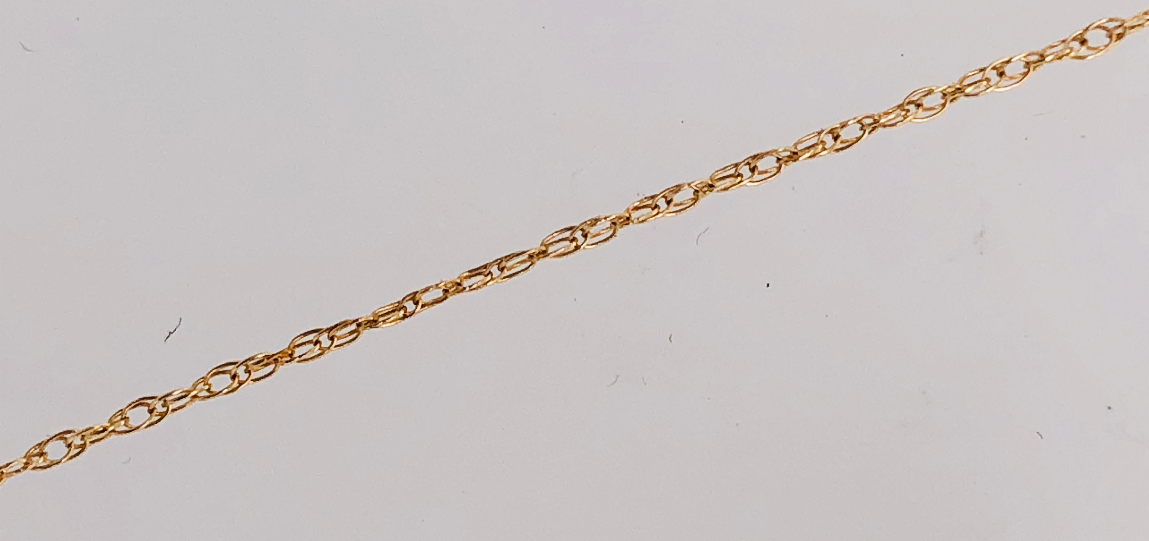 14 Karat Gelbgold Halskette mit diamantbesetztem Anhänger 0,25 TDW im Angebot 2