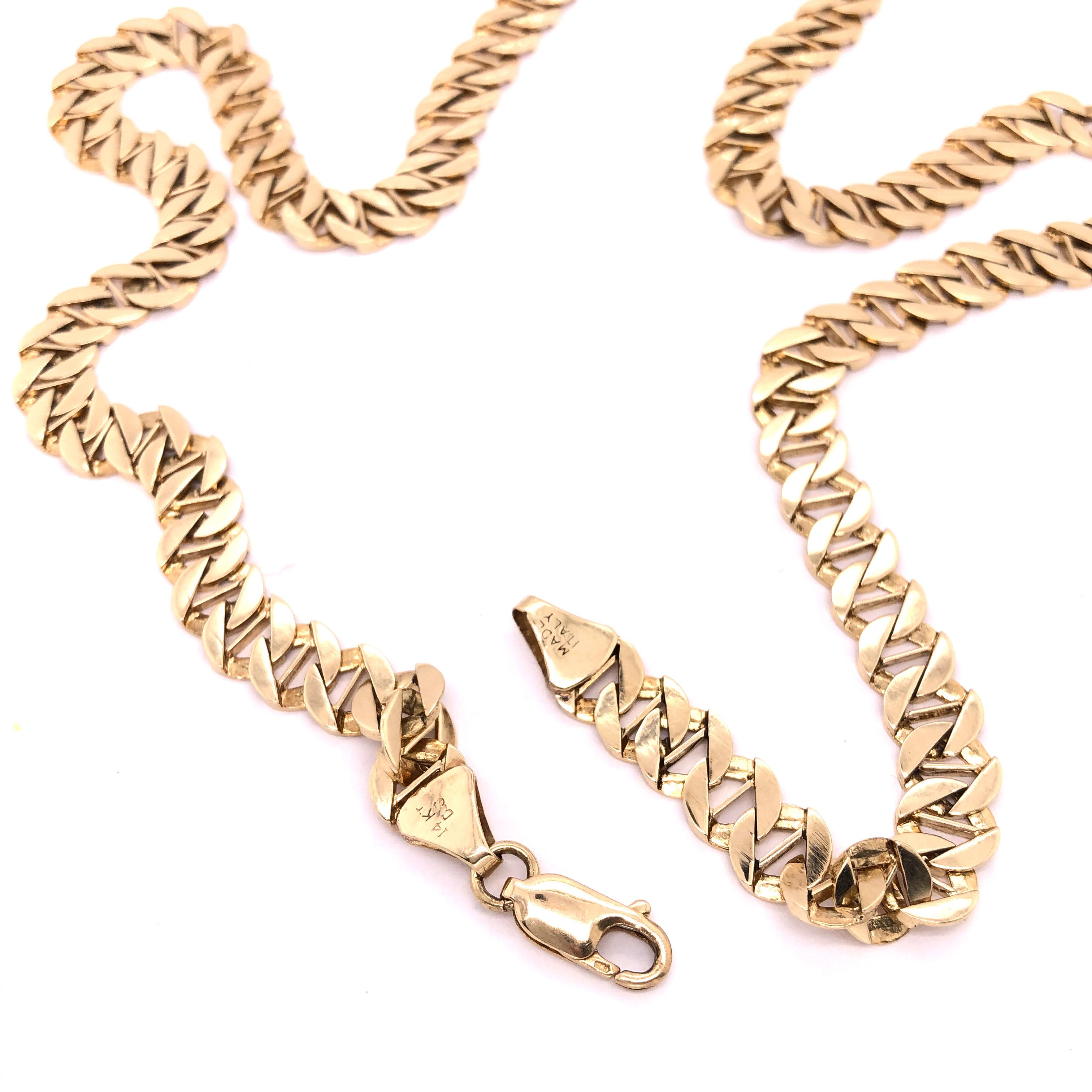 14 Karat Yellow Gold Fancy Link Necklace For Sale 5