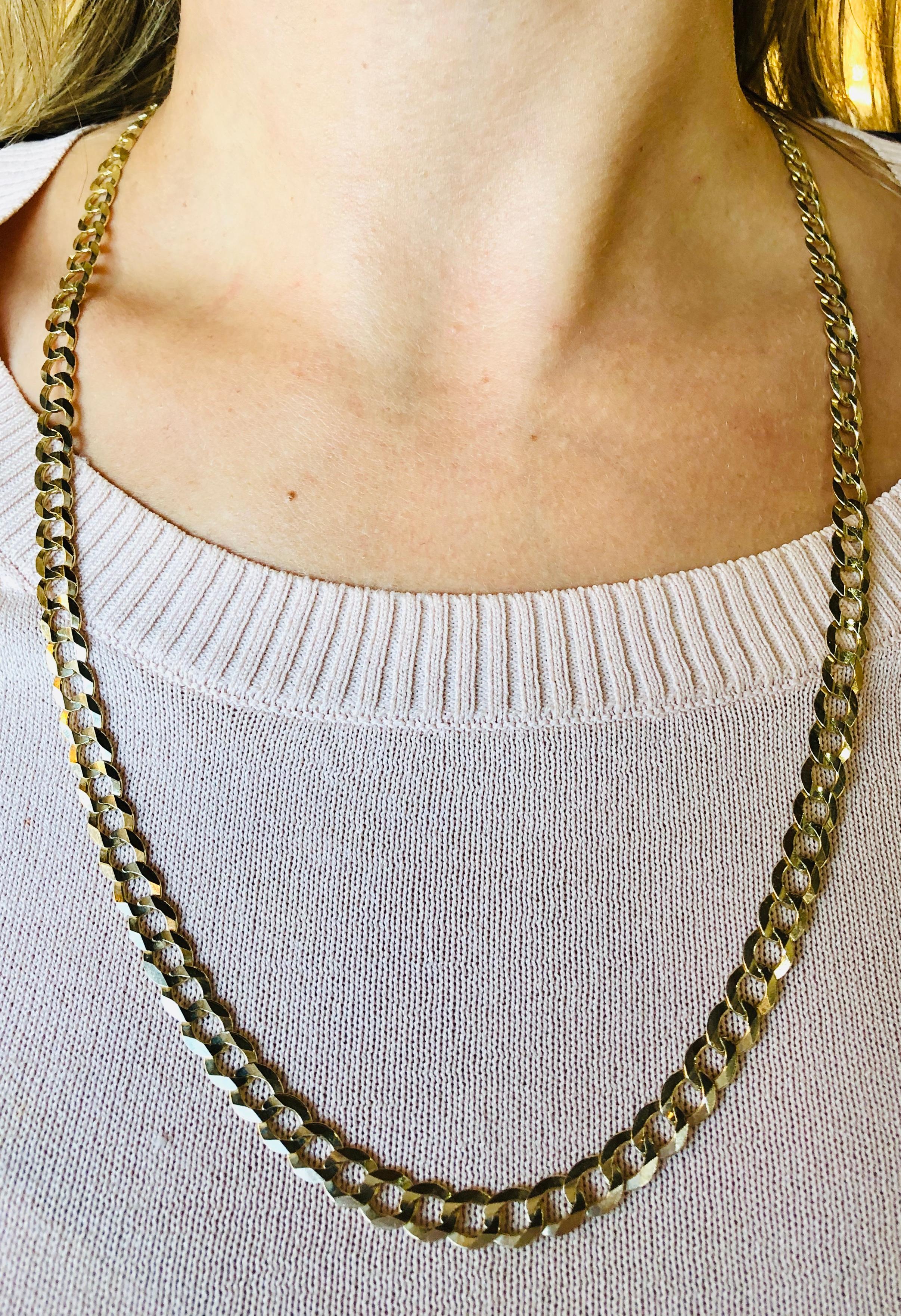 Collier à maillons fantaisie en or jaune 14 carats en vente 1