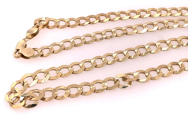 14 Karat Yellow Gold Fancy Link Necklace For Sale 6