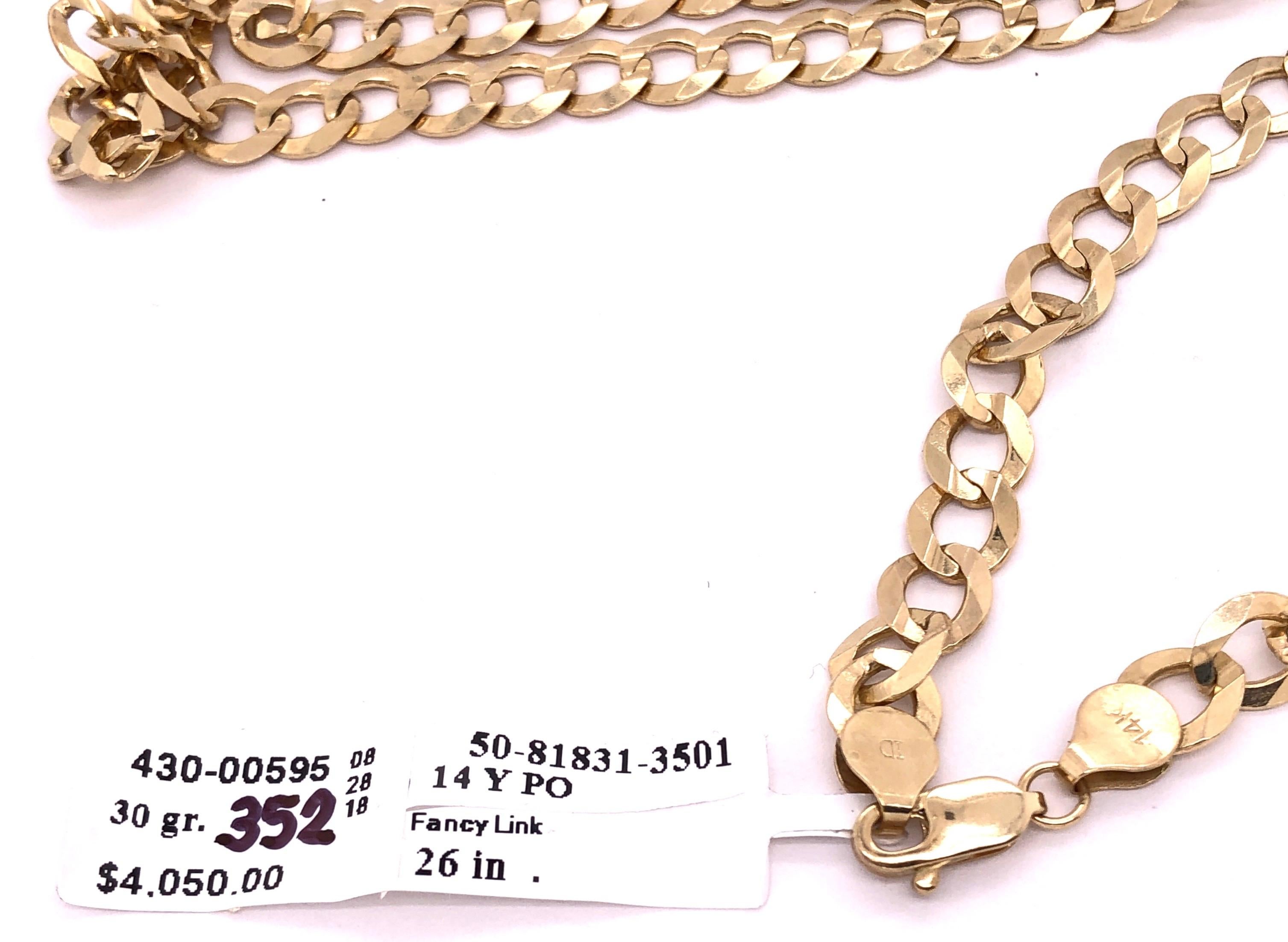 14 Karat Yellow Gold Fancy Link Necklace For Sale 4