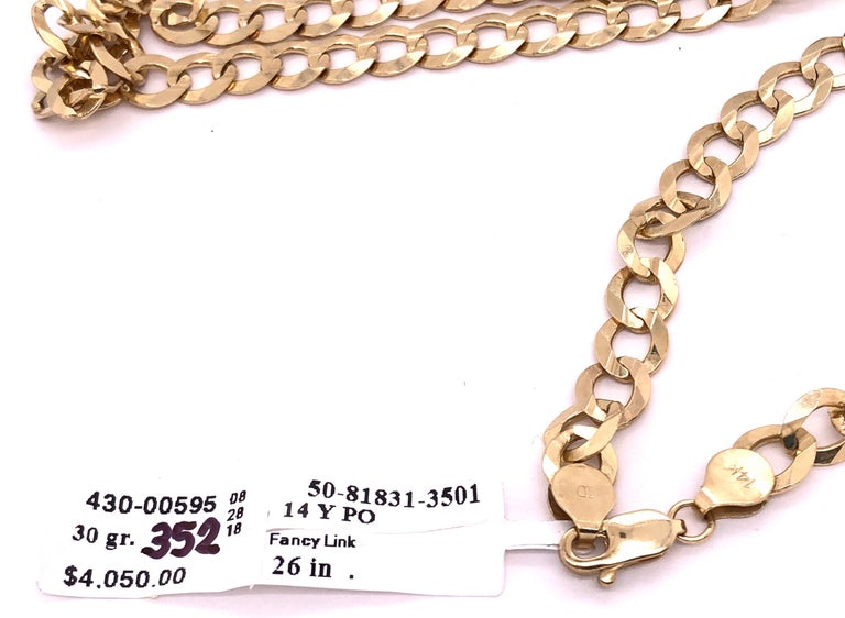 14 Karat Yellow Gold Fancy Link Necklace For Sale 7