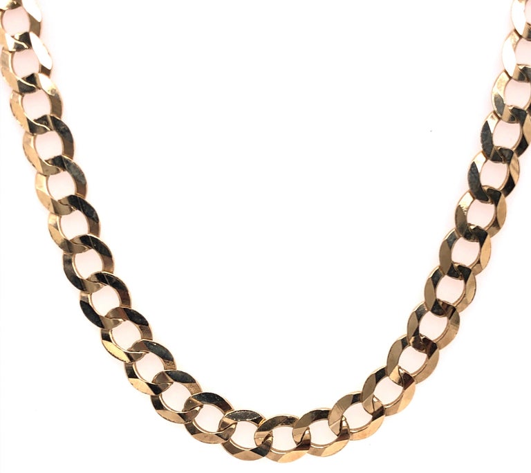 14 Karat Yellow Gold Fancy Link Necklace In Good Condition For Sale In Stamford, CT