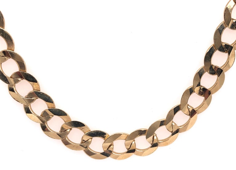 14 Karat Yellow Gold Fancy Link Necklace For Sale 1