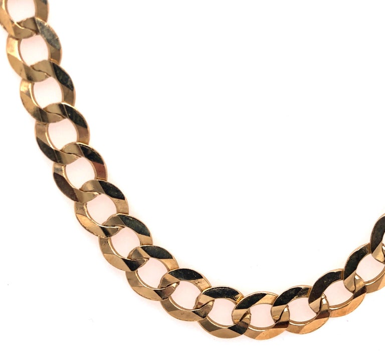 14 Karat Yellow Gold Fancy Link Necklace For Sale 2