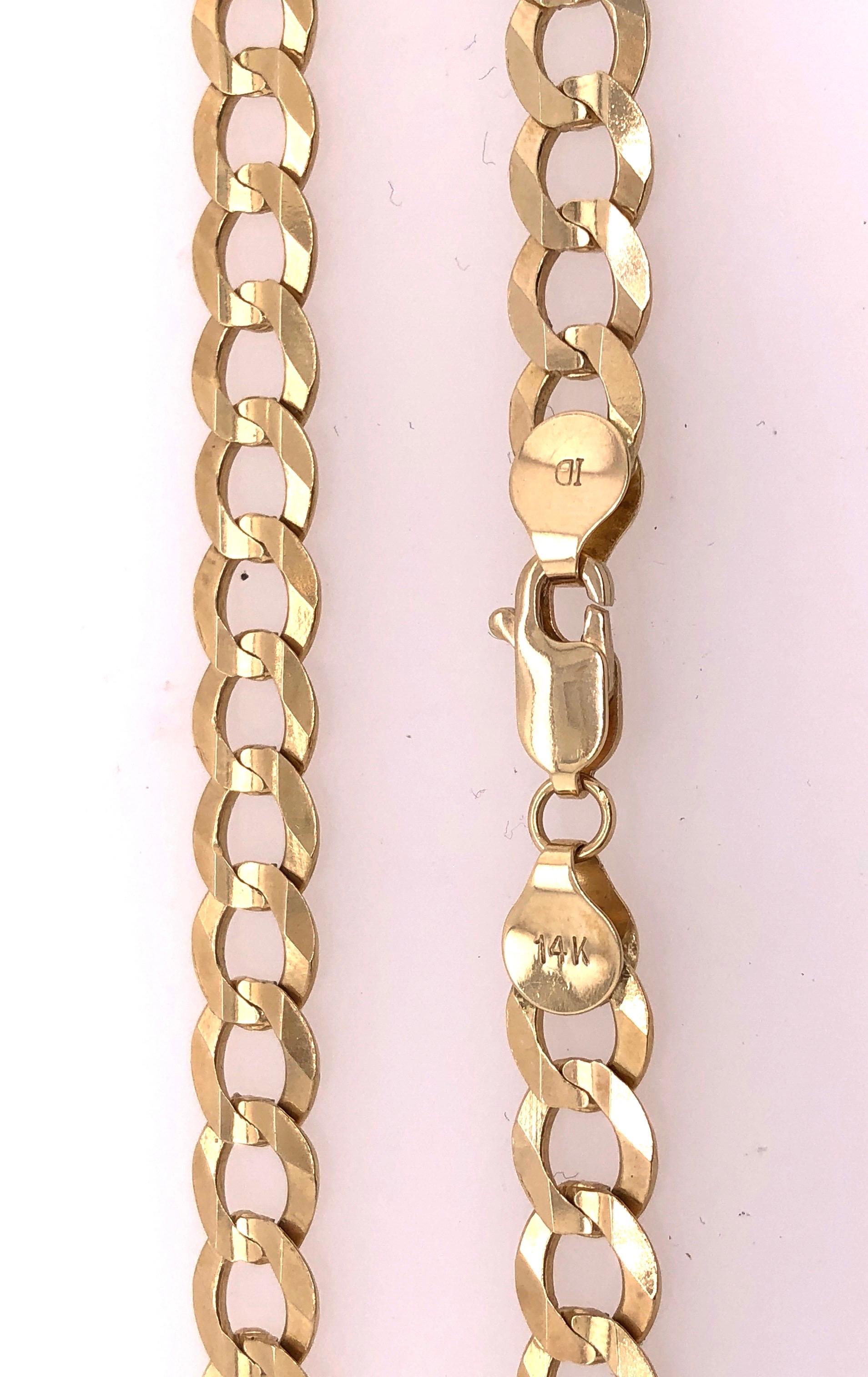 Women's or Men's 14 Karat Yellow Gold Fancy Link Necklace For Sale