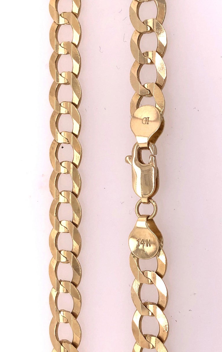 14 Karat Yellow Gold Fancy Link Necklace For Sale 3