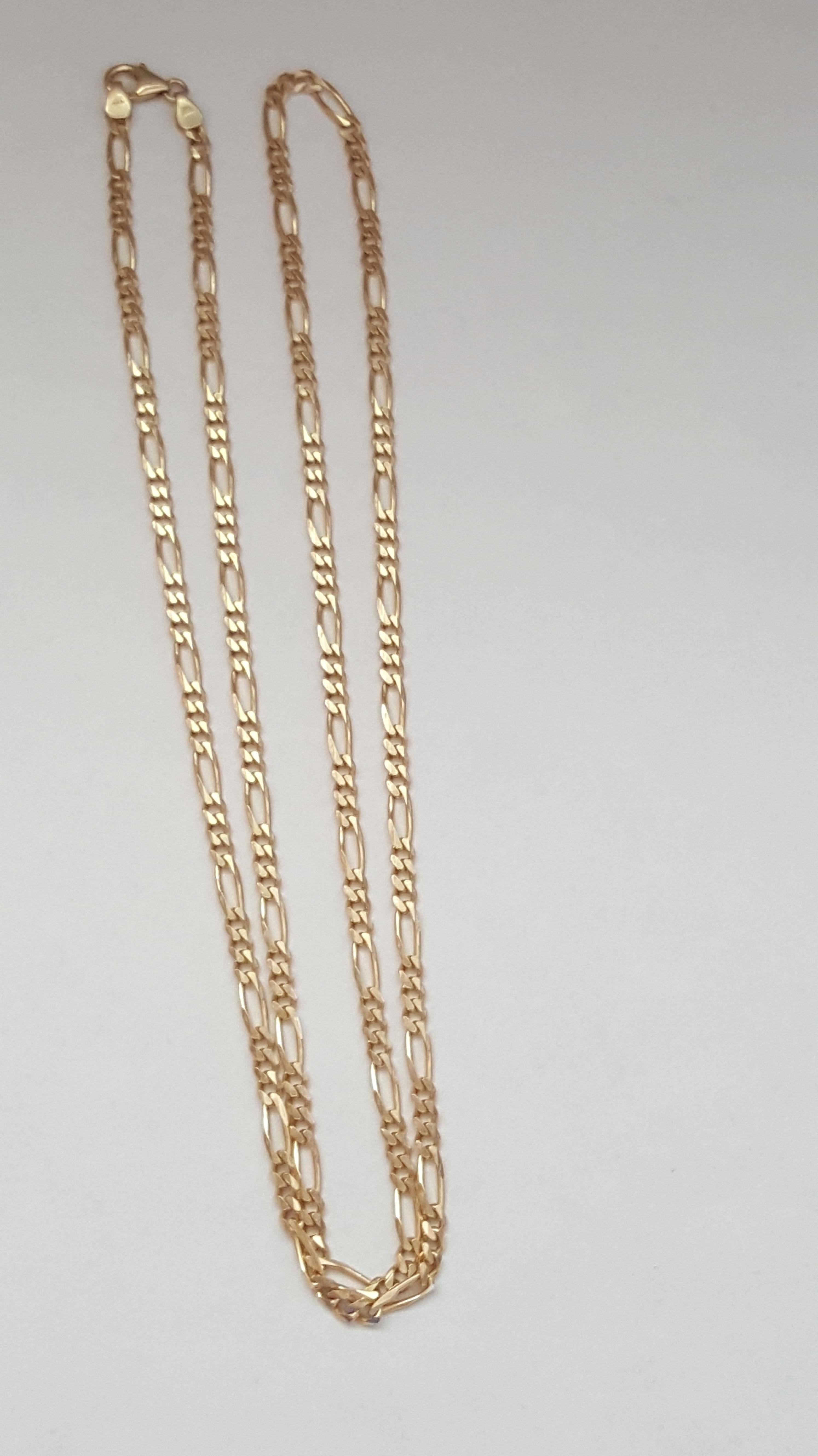 14k italy white gold figaro chain