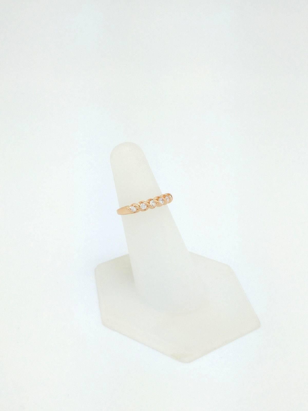 Contemporary 14 Karat Yellow Gold .35 Carat Diamond Wedding Band Ring