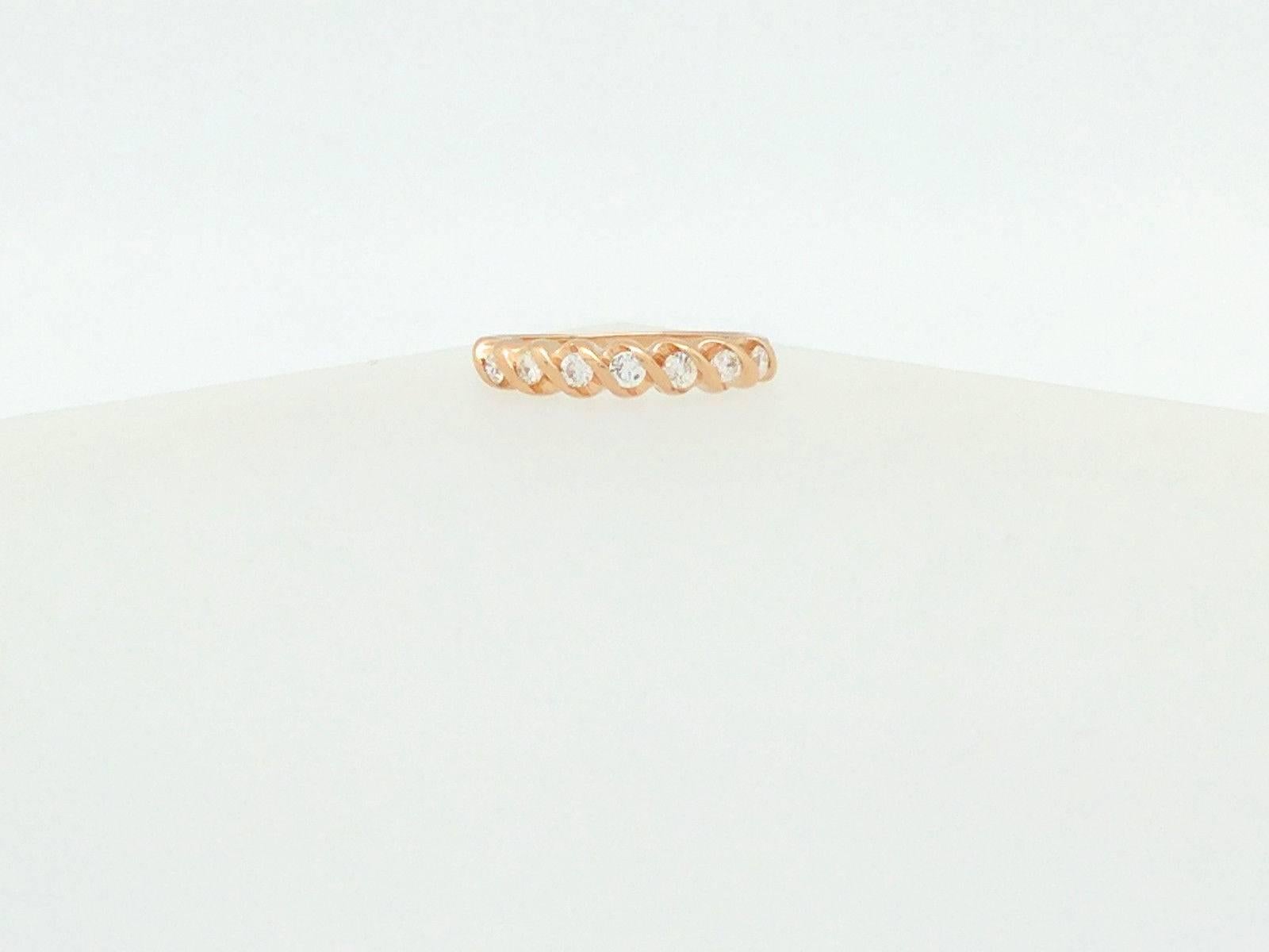 Women's 14 Karat Yellow Gold .35 Carat Diamond Wedding Band Ring