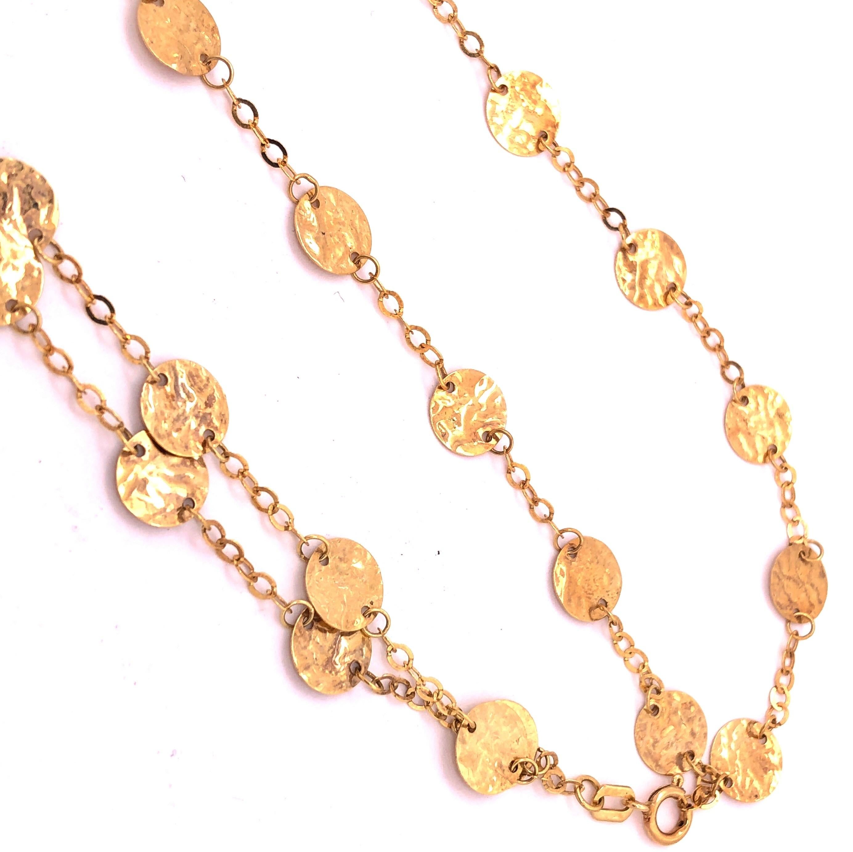 14 Karat Yellow Gold Fancy Link Necklace For Sale 2