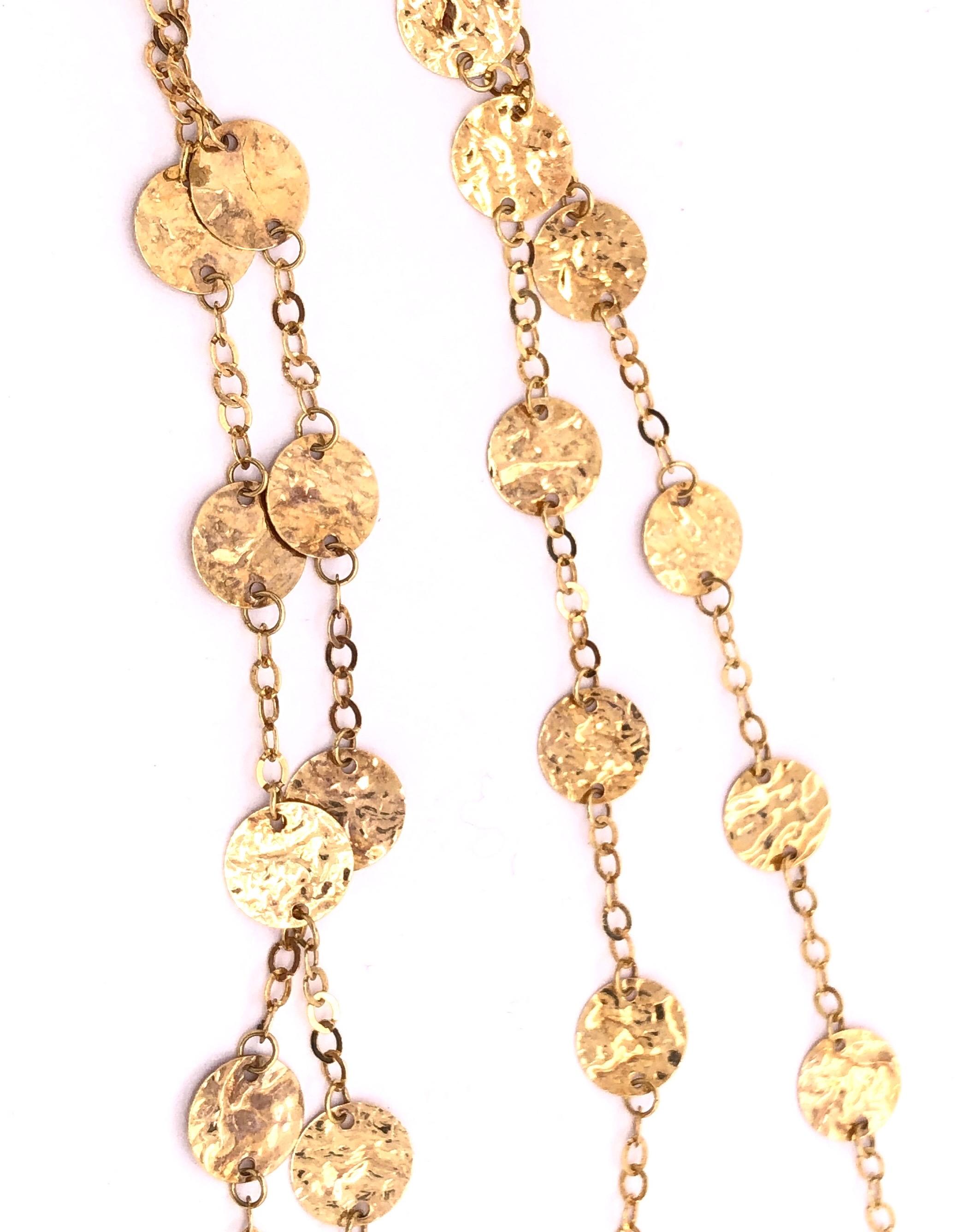14 Karat Yellow Gold Fancy Link Necklace For Sale 3