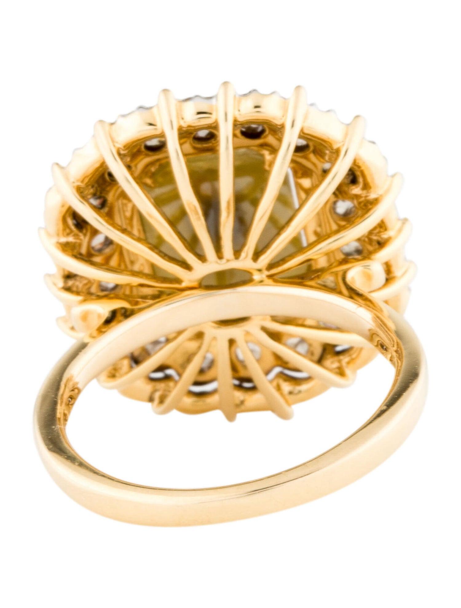 Artisan 14Kt Yellow Gold 4.25ct Diamond Cocktail Ring For Sale