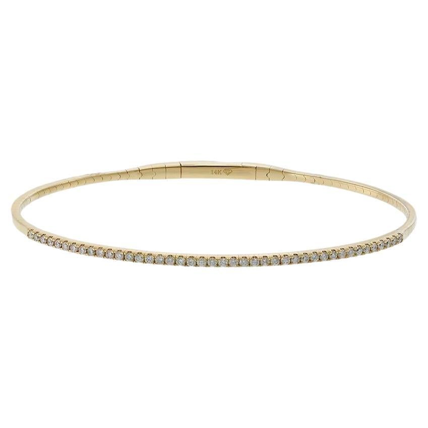 14KT Yellow Gold .50ct Diamond Flex Bangle