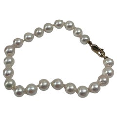 14kt Yellow Gold 6.5mm Round Pearl 7.5" Bracelet 