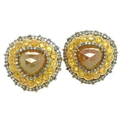14Kt Yellow Gold 6.65ct Diamond Earrings