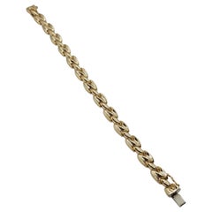 14kt Yellow Gold 7 Inch Link Bracelet, Italian, 8mm Wide, 13.2 Grams, Designer