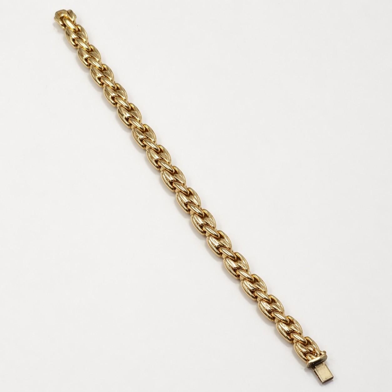 Pulsera de eslabones de oro amarillo de 14 quilates de 7 pulgadas, italiana, 8 mm de ancho, 13,2 gramos, de diseño