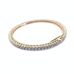 14KT  Yellow Gold 7.0 CT Diamond Hinged Bangle Bracelet