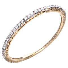 14KT  Yellow Gold 7.0 CT Diamond Hinged Bangle Bracelet