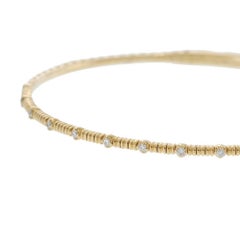 14KT Yellow Gold Alternating Diamond Flex Bangle
