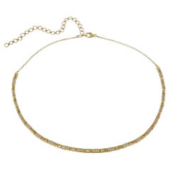Collana A Link in oro giallo 14KT con diamanti alternati